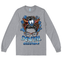 Heather Grey dental assistant messy bun Long Sleeve Tee - BarkalooDesign