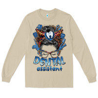Mushroom dental assistant messy bun Long Sleeve Tee - BarkalooDesign