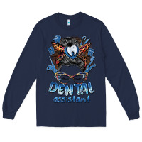 Navy dental assistant messy bun Long Sleeve Tee - BarkalooDesign