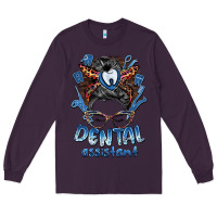 Plum dental assistant messy bun Long Sleeve Tee - BarkalooDesign