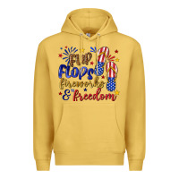Antique Gold flip flops fireworks and freedom Premium Hoodie - texasbilliewilder