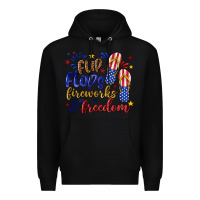 Black flip flops fireworks and freedom Premium Hoodie - texasbilliewilder