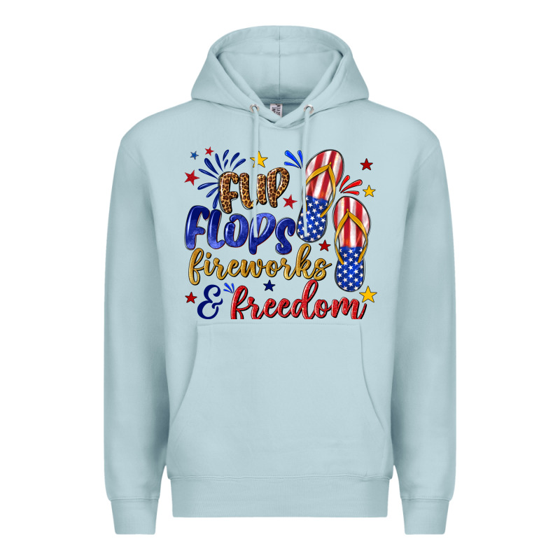 Flip Flops Fireworks And Freedom Premium Hoodie by texasbilliewilder | Teevron