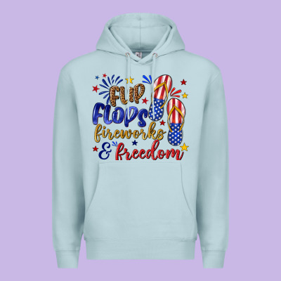 Flip Flops Fireworks And Freedom Premium Hoodie Designed By Texasbilliewilder