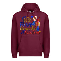 Burgundy flip flops fireworks and freedom Premium Hoodie - texasbilliewilder