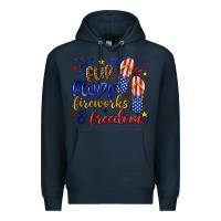 Navy flip flops fireworks and freedom Premium Hoodie - texasbilliewilder