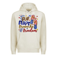 Oatmeal Heather flip flops fireworks and freedom Premium Hoodie - texasbilliewilder