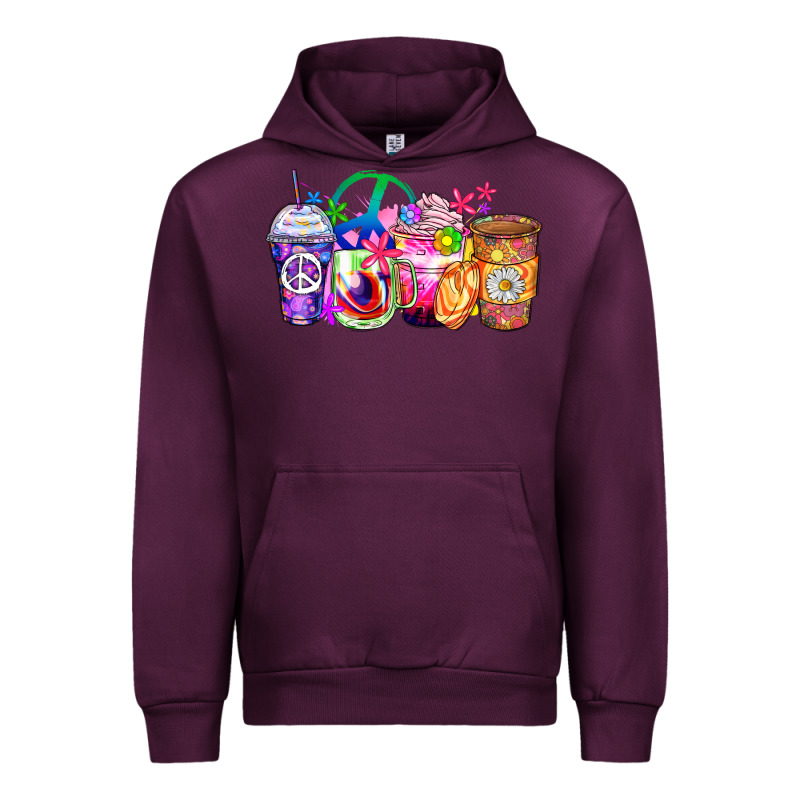 Hippie Coffee Cups Urban Hoodie by Zillion Design Studio | Teevron