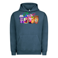 Pigment Midnight Navy hippie coffee cups Urban Hoodie - Zillion Design Studio