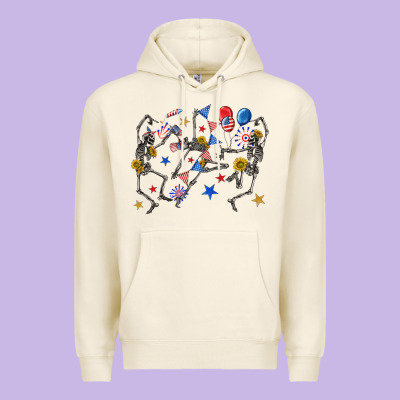 Fourth Of July Dancing Skeleton Premium Hoodie Designed By Texasbilliewilder