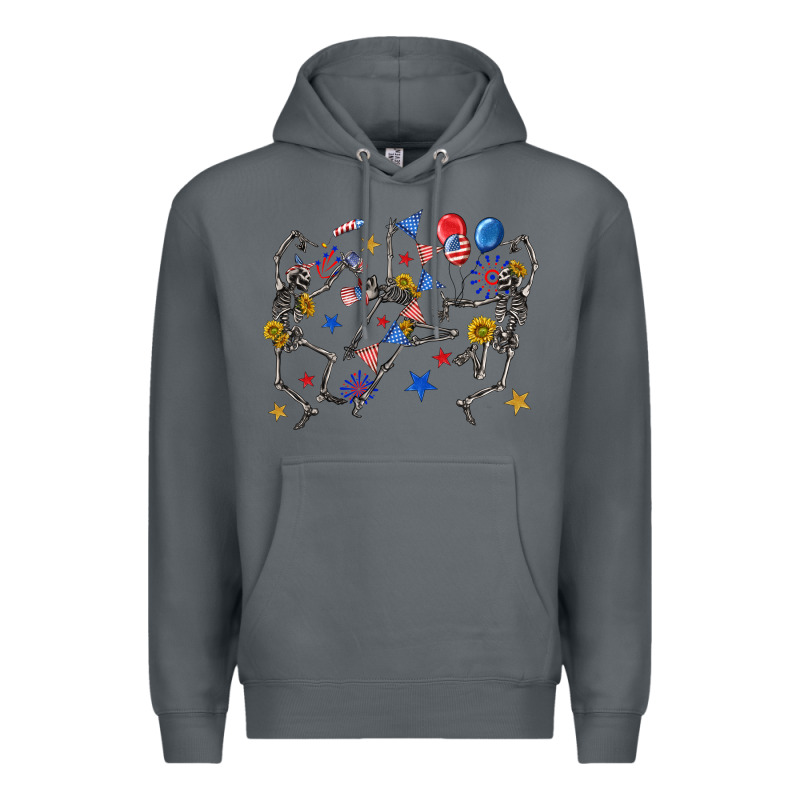 Fourth Of July Dancing Skeleton Premium Hoodie by texasbilliewilder | Teevron