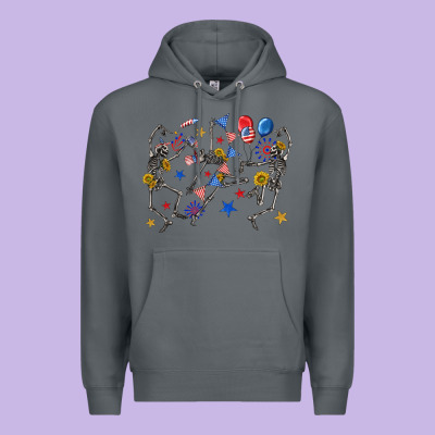 Fourth Of July Dancing Skeleton Premium Hoodie Designed By Texasbilliewilder