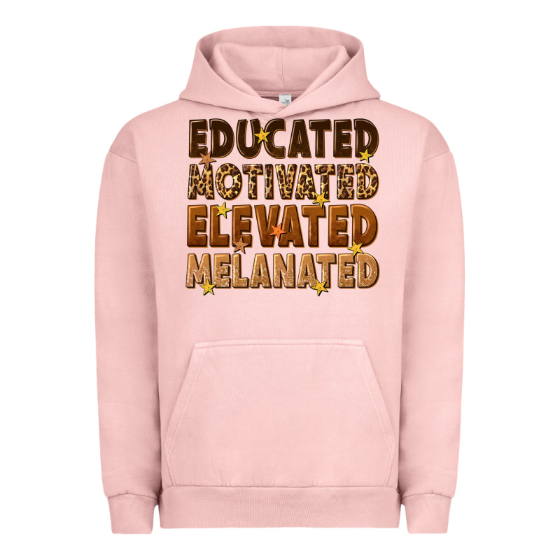 Melanin Educated Motivated Elevated Melanated Urban Hoodie by texasbilliewilder | Teevron