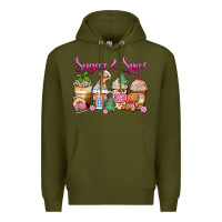 Army Green sugar and spice pink gingerbread coffee cups Premium Hoodie - Zillion Design Studio