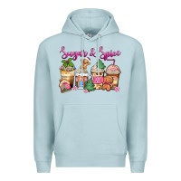 Blue Mist sugar and spice pink gingerbread coffee cups Premium Hoodie - Zillion Design Studio