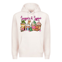Pale Pink sugar and spice pink gingerbread coffee cups Premium Hoodie - Zillion Design Studio