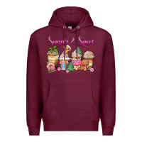 Burgundy sugar and spice pink gingerbread coffee cups Premium Hoodie - Zillion Design Studio