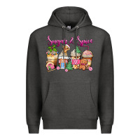 Charcoal Heather sugar and spice pink gingerbread coffee cups Premium Hoodie - Zillion Design Studio