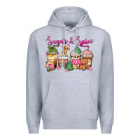 Heather Grey sugar and spice pink gingerbread coffee cups Premium Hoodie - Zillion Design Studio
