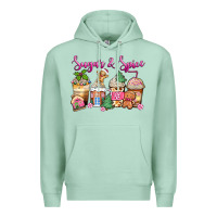 Seafoam sugar and spice pink gingerbread coffee cups Premium Hoodie - Zillion Design Studio