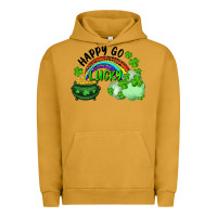 Pigment Peanut Butter Happy Go Lucky Rainbow Shamrocks And Pot Of Gold Urban Hoodie - RanaPortraitStore