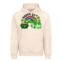 Sandshell Happy Go Lucky Rainbow Shamrocks And Pot Of Gold Urban Hoodie - RanaPortraitStore