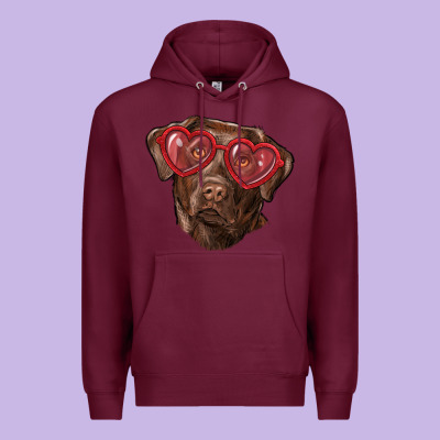 Labrador Retriever With Love Glass Premium Hoodie Designed By Ranaportraitstore