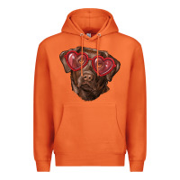 Carrot labrador retriever with love glass Premium Hoodie - RanaPortraitStore