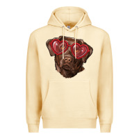 Pina Colada labrador retriever with love glass Premium Hoodie - RanaPortraitStore