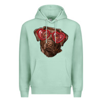 Seafoam labrador retriever with love glass Premium Hoodie - RanaPortraitStore