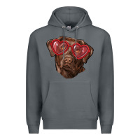 Rock labrador retriever with love glass Premium Hoodie - RanaPortraitStore