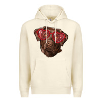 Sandshell labrador retriever with love glass Premium Hoodie - RanaPortraitStore