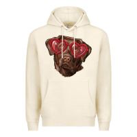 Tofu labrador retriever with love glass Premium Hoodie - RanaPortraitStore