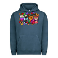 Pigment Midnight Navy day of the dead coffee cups Urban Hoodie - Zillion Design Studio