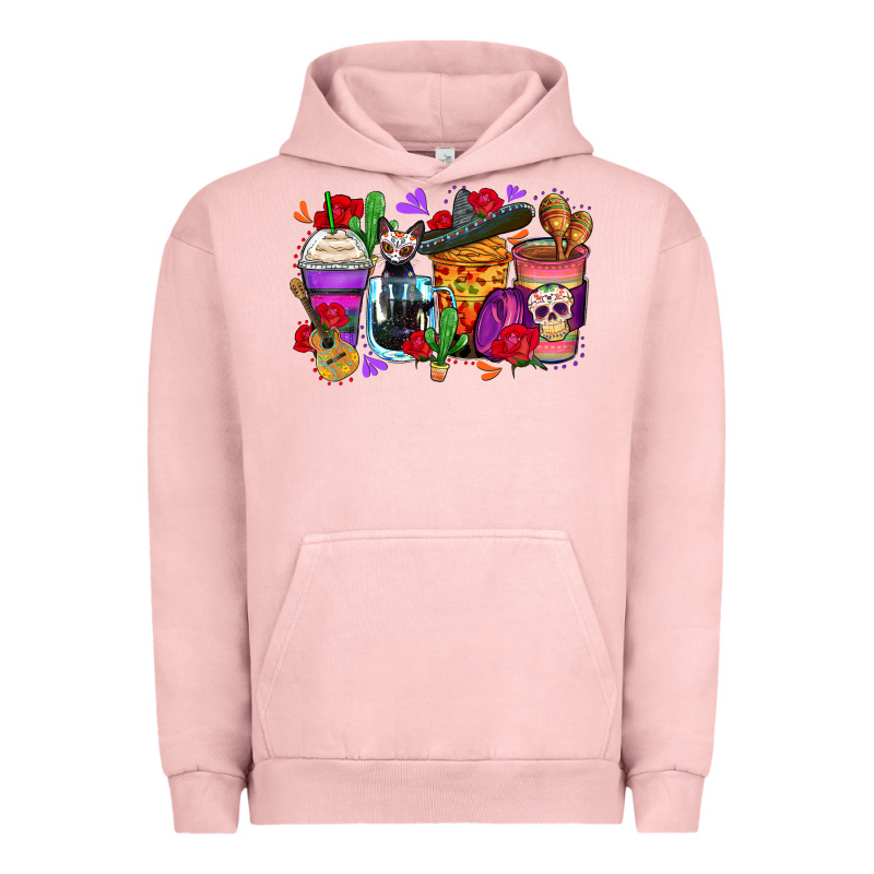 Day Of The Dead Coffee Cups Urban Hoodie by Zillion Design Studio | Teevron