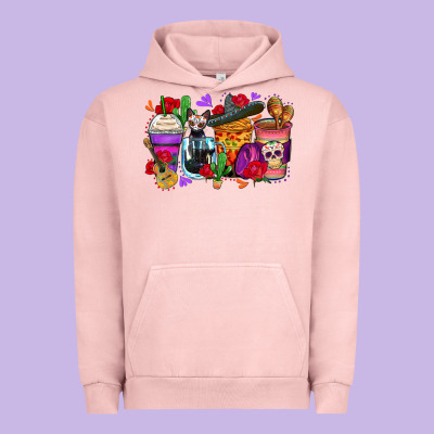 Day Of The Dead Coffee Cups Urban Hoodie Designed By Zillion Design Studio