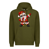 Army Green dabbing santa with christmas lights Premium Hoodie - Zillion Design Studio