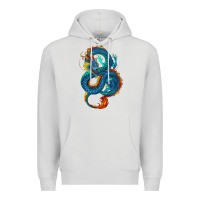 Dove Grey blue dragon Premium Hoodie - RanaPortraitStore