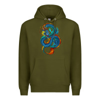 Army Green blue dragon Premium Hoodie - RanaPortraitStore