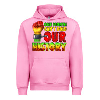 Fuchsia Pink one month cant hold our history juneteenth Urban Hoodie - texasbilliewilder