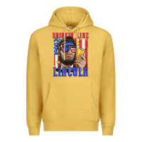 Antique Gold drinking like lincoln Premium Hoodie - texasbilliewilder