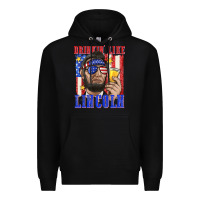 Black drinking like lincoln Premium Hoodie - texasbilliewilder