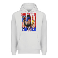 Dove Grey drinking like lincoln Premium Hoodie - texasbilliewilder