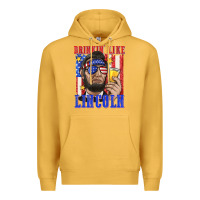 Mustard drinking like lincoln Premium Hoodie - texasbilliewilder