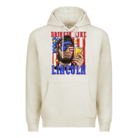 Oatmeal Heather drinking like lincoln Premium Hoodie - texasbilliewilder