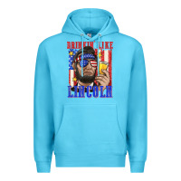 Ocean Blue drinking like lincoln Premium Hoodie - texasbilliewilder