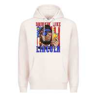 Pale Pink drinking like lincoln Premium Hoodie - texasbilliewilder