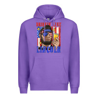Purple drinking like lincoln Premium Hoodie - texasbilliewilder