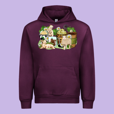 Sheep Coffee Cups Urban Hoodie Designed By Zillion Design Studio