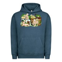 Pigment Midnight Navy sheep coffee cups Urban Hoodie - Zillion Design Studio